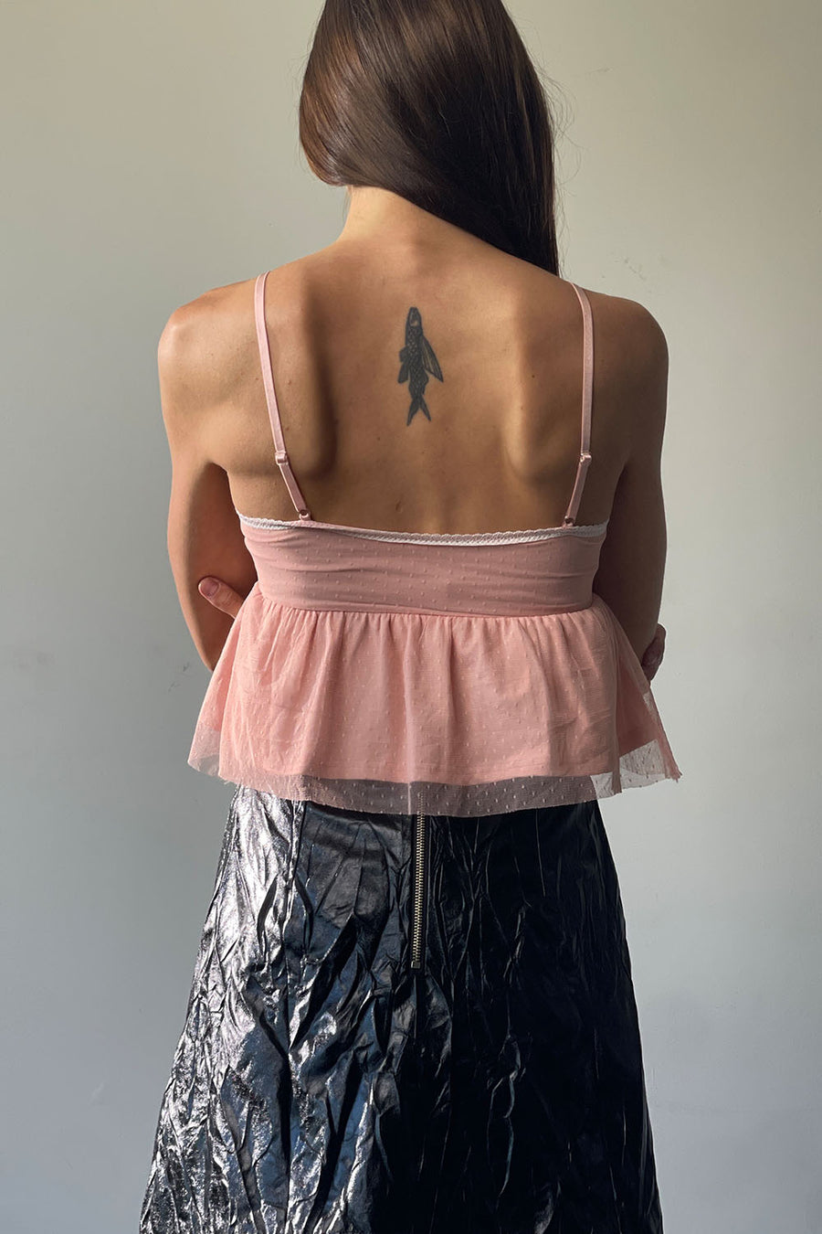 Mesh Babydoll Crop Top