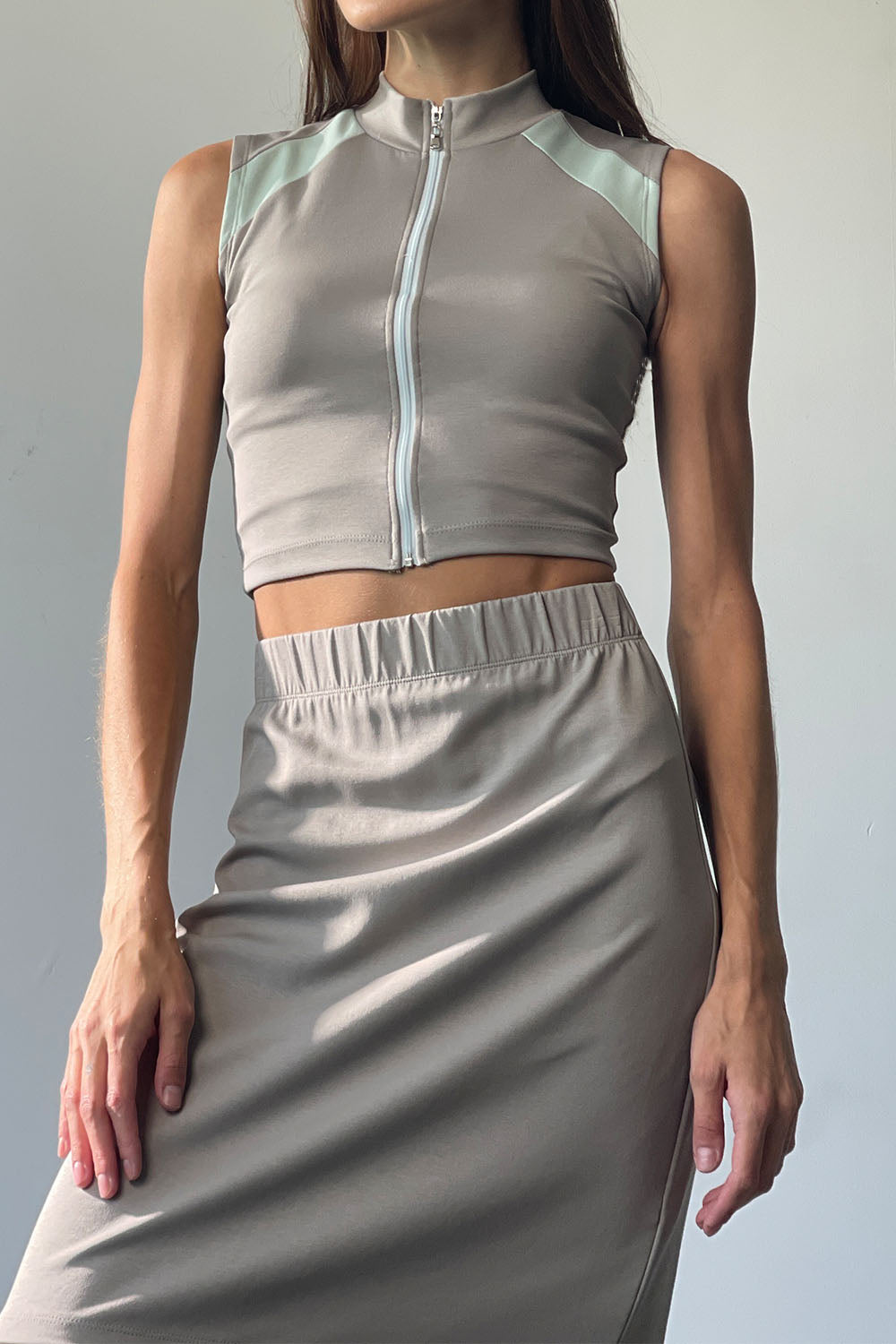 Sporty Chic Vest & Skirt Set