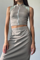 Sporty Chic Vest & Skirt Set