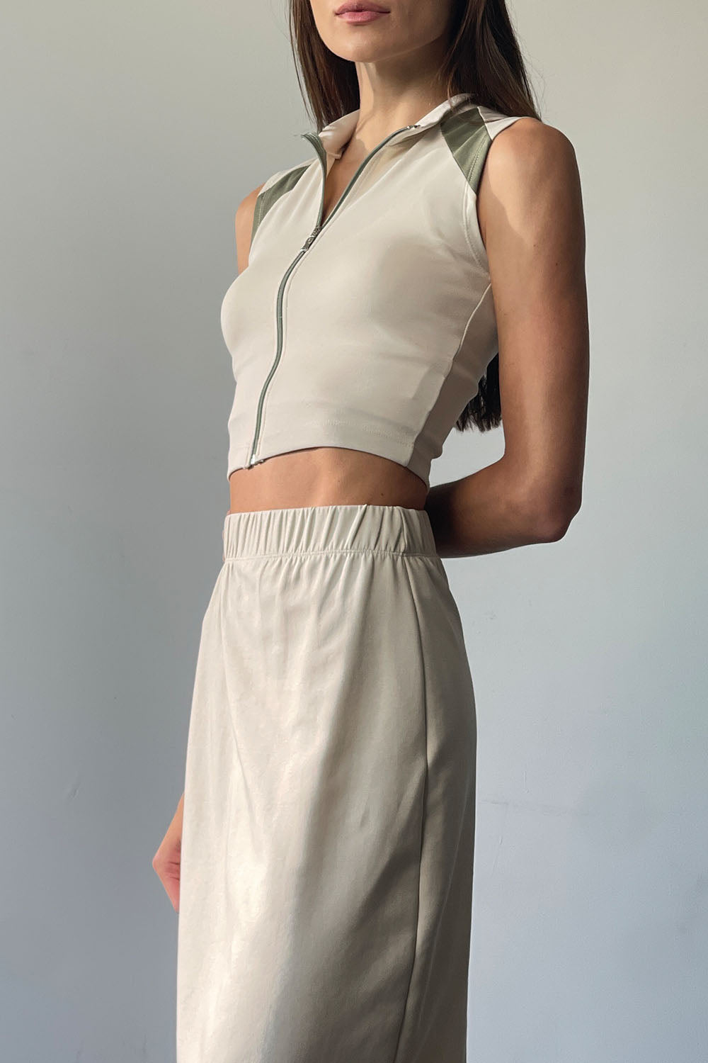 Sporty Chic Vest & Skirt Set