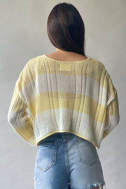 Striped Cable Knit Cardigan
