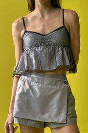 Mesh Babydoll Crop Top