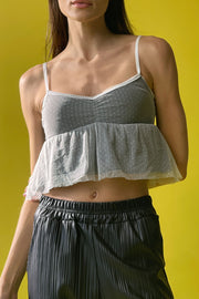 Mesh Babydoll Crop Top