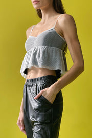 Mesh Babydoll Crop Top
