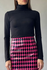 Shirred Turtleneck Top