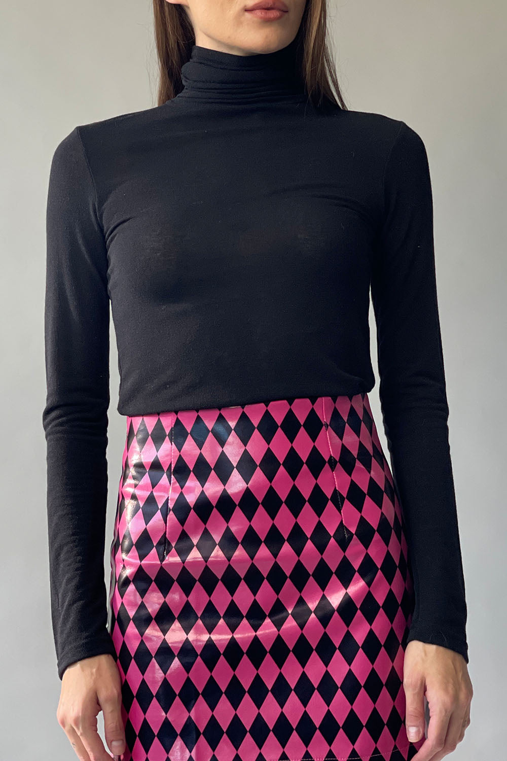 Shirred Turtleneck Top