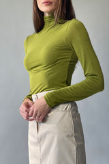 Shirred Turtleneck Top