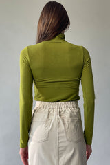 Shirred Turtleneck Top