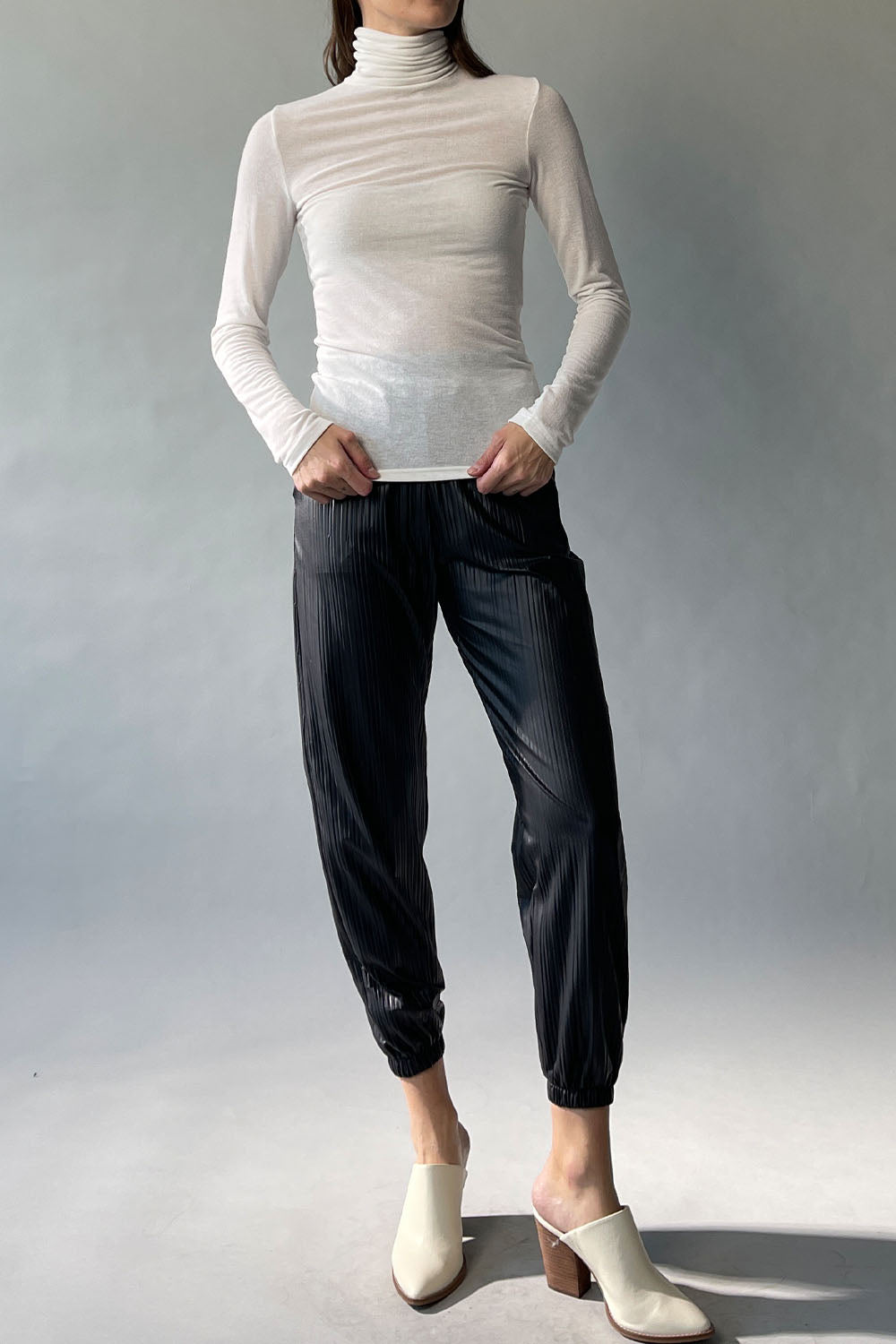 Shirred Turtleneck Top