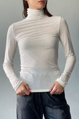 Shirred Turtleneck Top