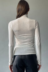 Shirred Turtleneck Top
