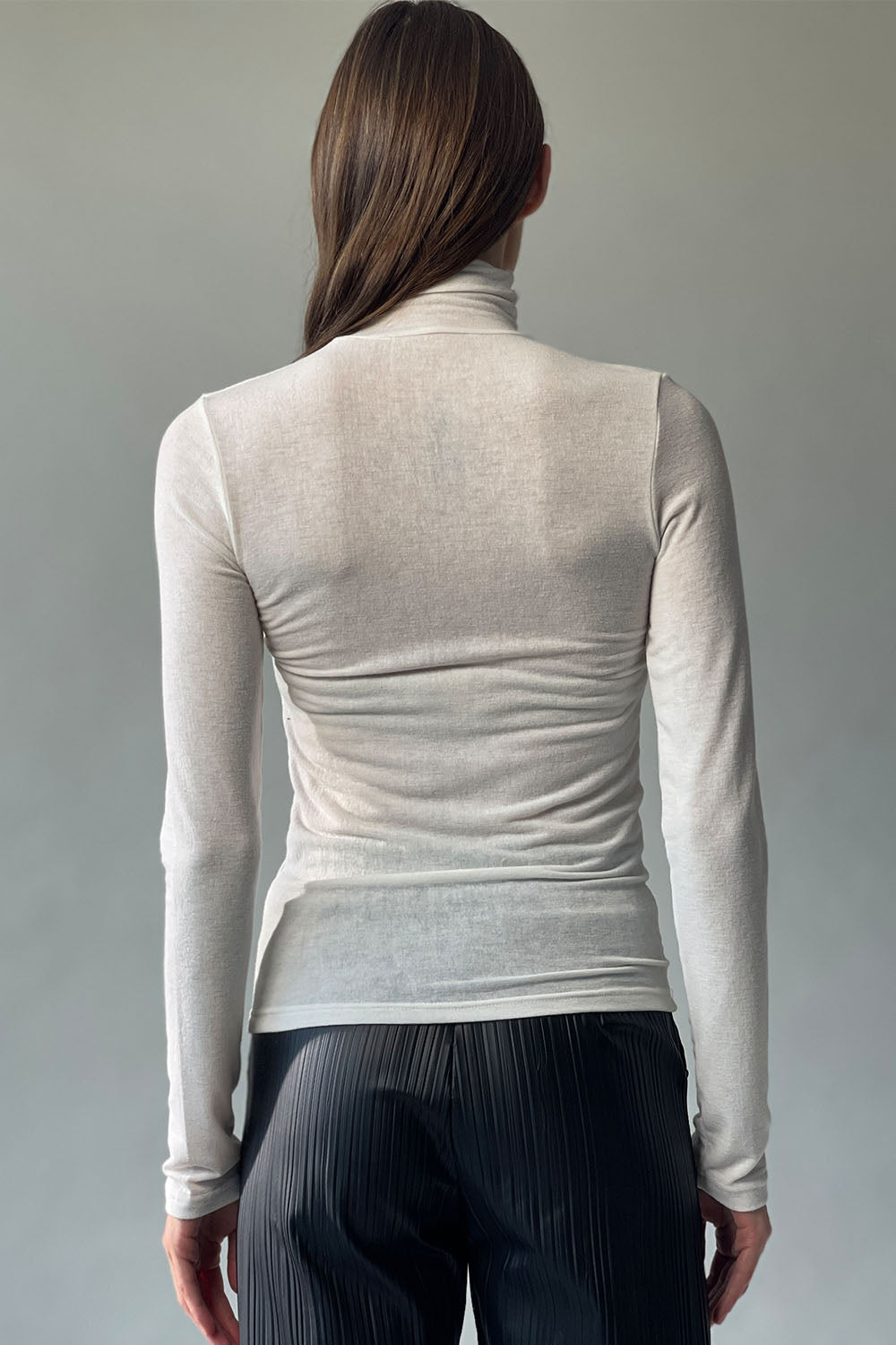 Shirred Turtleneck Top