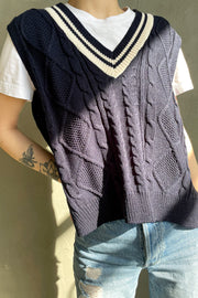 Preppy Cable Knit Vest