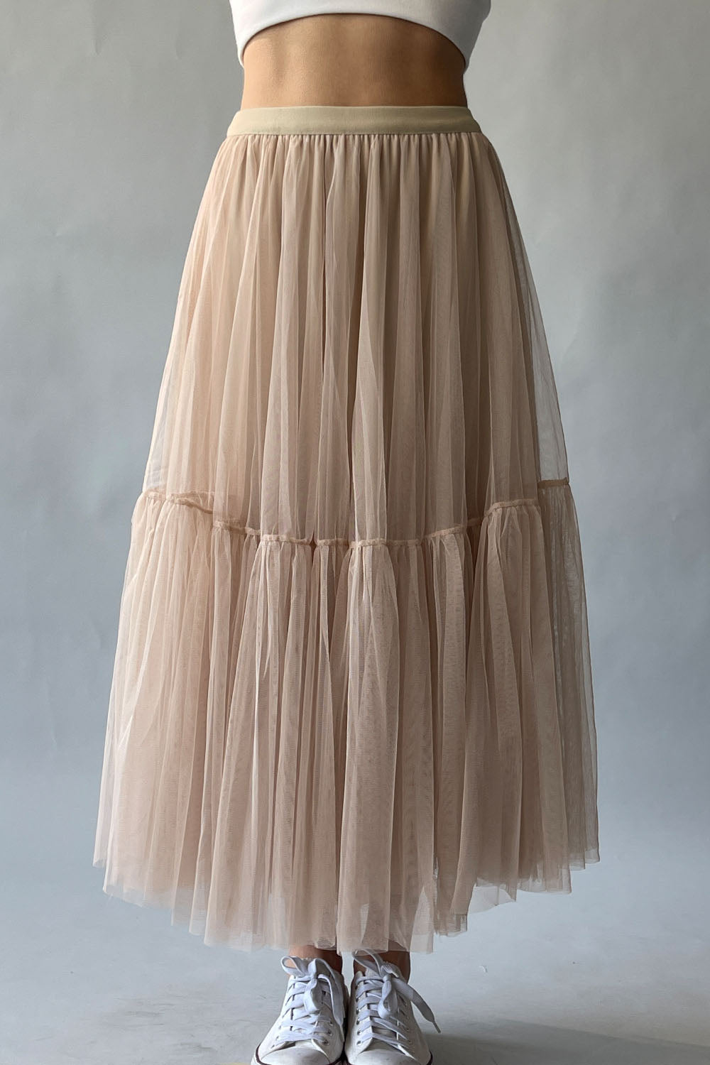 Beige mesh skirt on sale