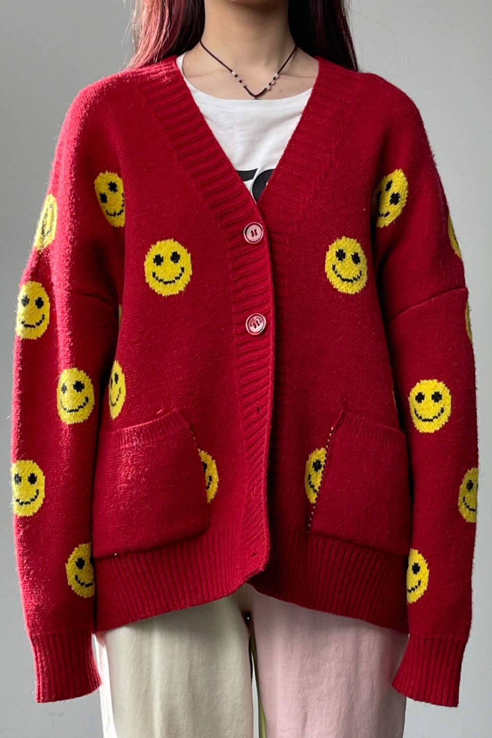 Smile Pattern Knit Cardigan – DESSIN STUDIO