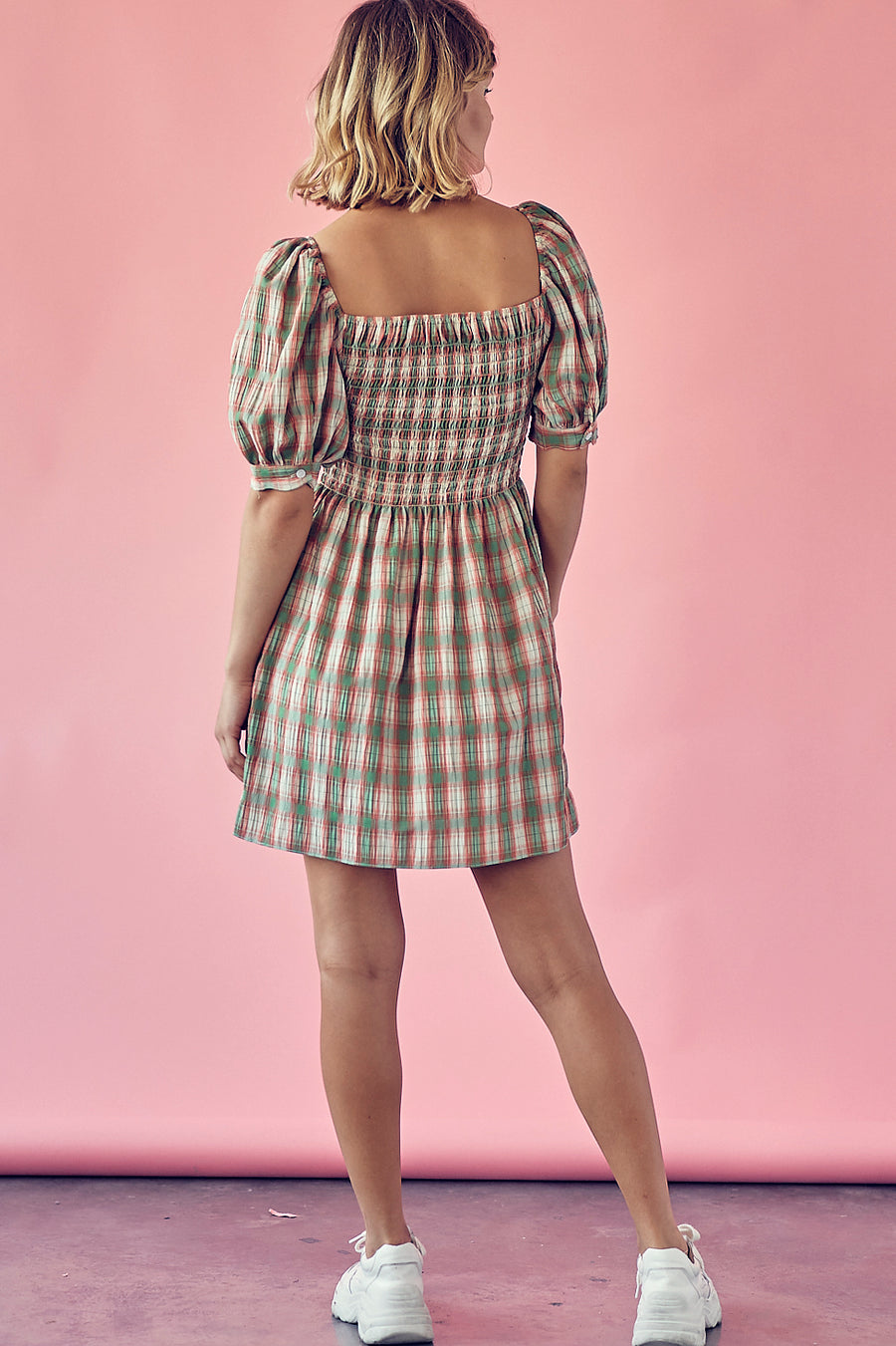 Plaid Babydoll Dress